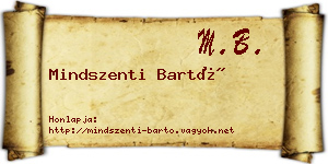 Mindszenti Bartó névjegykártya